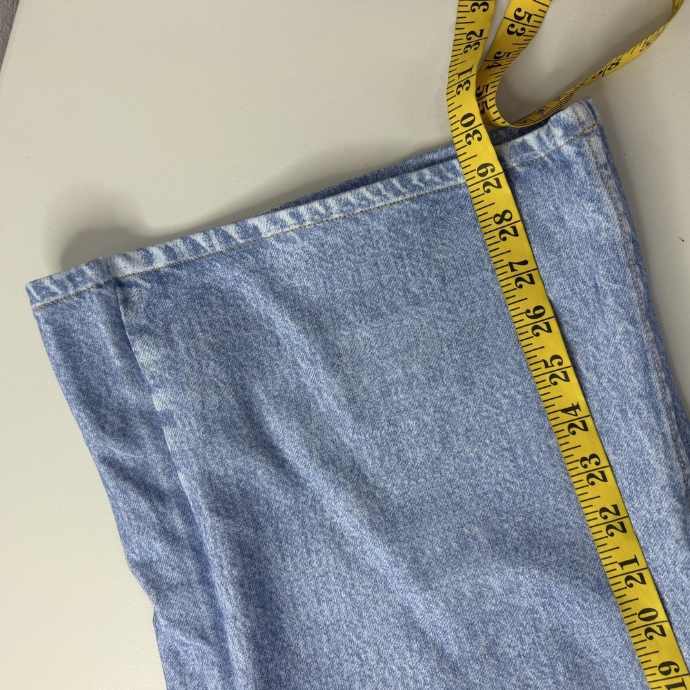 Dear Scarlett Pants Womens 1X Blue Denim Wide Leg Pull On Elastic Waist Zenim - Picture 10 of 12